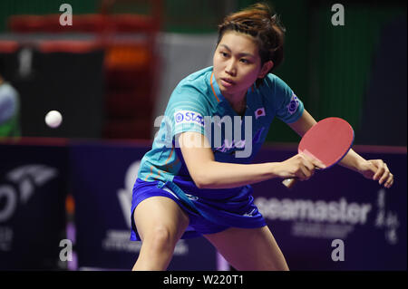 Busan, Corée du Sud. 5 juillet, 2019. Hitomi Sato (JPN) Tennis de Table : l'ITTF World Tour 2019 Open de Corée des célibataires ronde de 16 match à Sajik Arena à Busan, Corée du Sud . Credit : Itaru Chiba/AFLO/Alamy Live News Banque D'Images