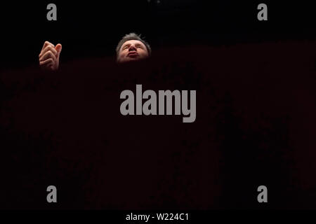 La direction du parti conservateur contender Jeremy Hunt sur scène lors d'une campagne électorale à la direction du parti conservateur à Darlington, hippodrome. Banque D'Images