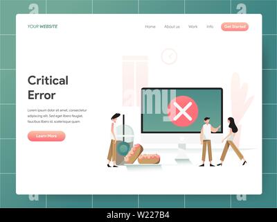 Ordinateur Erreur critique Concept Illustration. Concept design moderne de conception de page web pour le site Web et site web mobile.Vector illustration EPS 10 Illustration de Vecteur