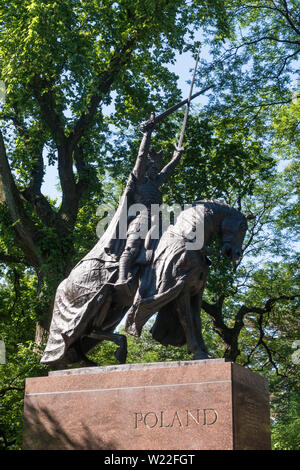 Le roi Jagellon Monument, Central Park, NYC Banque D'Images