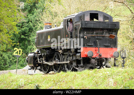 RÉSERVOIR DE VALISE de classe 1500 DE LA GWR n° 1501 à Buckfastleigh lors du gala anniversaire du South Devon Railway en 50th. 13.04.2019. Banque D'Images