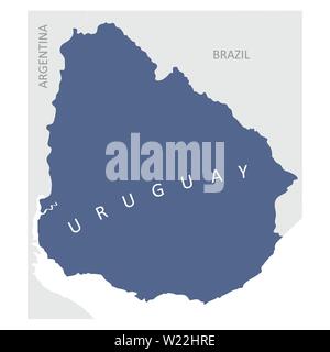 La carte de la région de l'Uruguay en Amérique du Sud. Illustration en couleur. Illustration de Vecteur