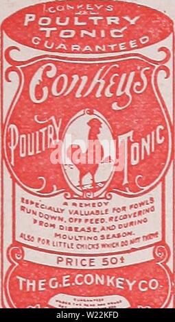 Image d'archive à partir de la page 33 de la liste des prix de gros du concessionnaire . Liste des prix de gros du concessionnaire : Janvier, 1912 dealerswholesale1912otto Année : 1912 g.e.conkeyco- douzaine. Le traitement du choléra, Conkey 25c taille ..$ 2,00 Conkey Cure du choléra, 50c taille... 4,00 Conkey Varicelle du remède, 50c Taille : 4,00 Conkey de carré du traitement pour chiens, 50c taille 4,00 Conkey's Gape Cure,- 50c taille 4,00 Conkey poux l'onguent, 25c taille Conkey pose la tonique, 25c taille. . . . La peinture de tuer les poux Conkey, quart de conserve, 35c taille 3,00 Conkey Limber du cou Remedy, 50c taille " Conkey Mange du traitement pour chiens, 50c taille Conkey's Banque D'Images