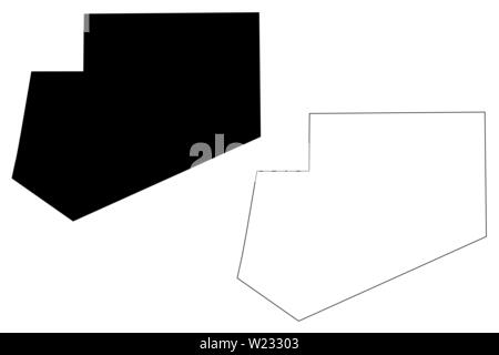 Région de la baie (République fédérale de Somalie, Corne de l'Afrique) map vector illustration gribouillage, croquis Bay map Illustration de Vecteur