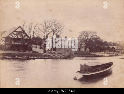 Victorian 1892 Photographie montrant à bateaux sur la Dee, Chester, Cheshire, Angleterre. Banque D'Images