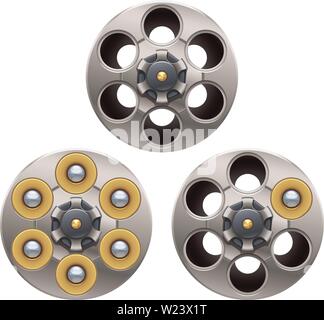 Seul vide et à pleine charge du vérin de revolver Illustration de Vecteur