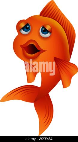 Funny cartoon illustration poisson rouge Illustration de Vecteur