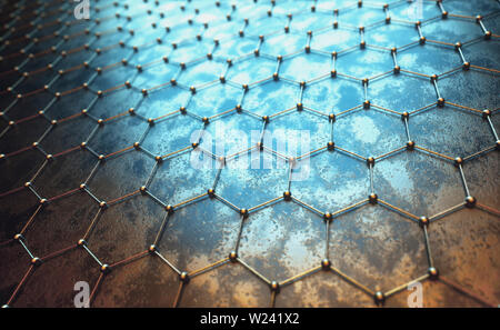 Le graphène, illustration de l'ordinateur. Banque D'Images