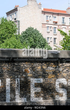 Mur de l'ancienne usine automobile Renault, Ile Seguin, Paris, Hauts-de-Seine, Ile de France, France Banque D'Images