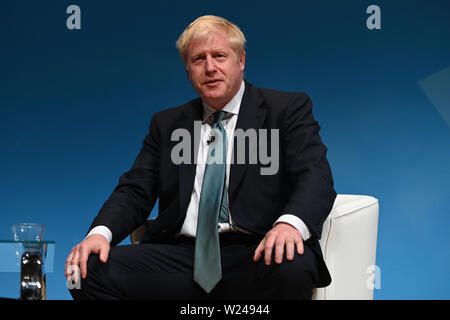 Perth, Ecosse, Royaume-Uni, 05, juillet 2019. La direction du parti conservateur, Boris Johnson, s'adresse à un candidat à l'élection de leadership pour les membres du parti. Tribune © Ken Jack / Alamy Live News Banque D'Images