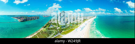 Vue aérienne ville Miami Beach. South Beach. La Floride. USA. Banque D'Images