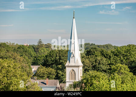 Clocher de l'église à Sag Harbor, NY Banque D'Images