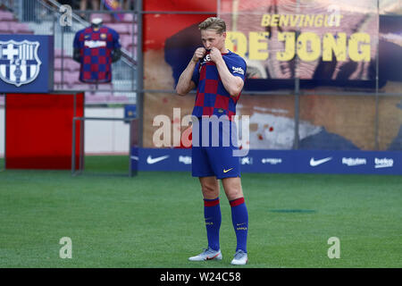 Barcelone, Espagne. 05 juillet, 2019. Barcelone, 05-06-2019. 2018/ 2019 LaLiga, Frenkie De Jong présentation comme nouveau joueur de Barcelone au Camp Nou. Credit : Pro Shots/Alamy Live News Banque D'Images