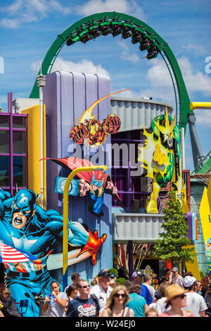 L'Incroyable Hulk Coaster. Universal Studios. Universal's Islands of Adventure. D'Orlando. La Floride. USA Banque D'Images