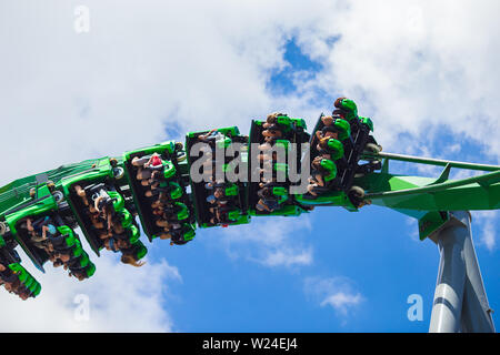 L'Incroyable Hulk Coaster. Universal Studios. Universal's Islands of Adventure. D'Orlando. La Floride. USA Banque D'Images