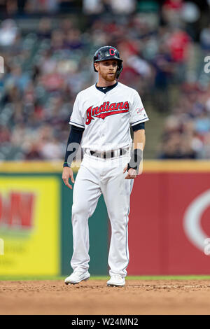 Cleveland, Ohio, USA. 16 mai, 2019. Les Indians de Cleveland droit fielder Jordanie Luplow (8) lors d'un match entre les Orioles de Baltimore et les Indians de Cleveland le 16 mai 2019 au Progressive Field de Cleveland, OH. Adam Lacy/CSM/Alamy Live News Banque D'Images