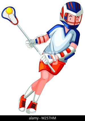 Une illustration du caractère de hockey masculin Illustration de Vecteur