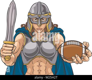 Troie Chevalier Celtique Viking Warrior Football Femme Illustration de Vecteur