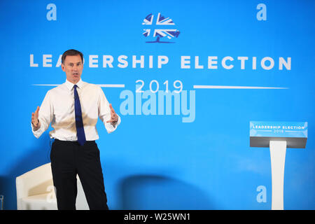 La direction du parti conservateur Jeremy Hunt aspirant au cours d'une campagne électorale à la direction du parti conservateur à Nottingham. Banque D'Images