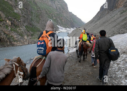 Amarnath Yatra, 2019, au Cachemire, en Inde, en Asie, en pèlerinage hindou Banque D'Images