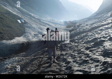 Amarnath Yatra, 2019, au Cachemire, en Inde, en Asie, en pèlerinage hindou Banque D'Images