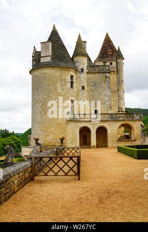 Château des Milandes est une maison de maître située sur la commune de Castelnaud-la-Chapelle dans le département de la Dordogne. Banque D'Images