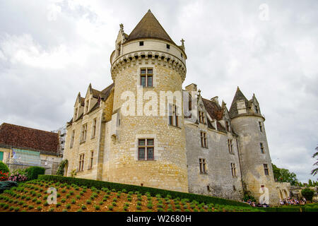 Château des Milandes est une maison de maître située sur la commune de Castelnaud-la-Chapelle dans le département de la Dordogne. Banque D'Images