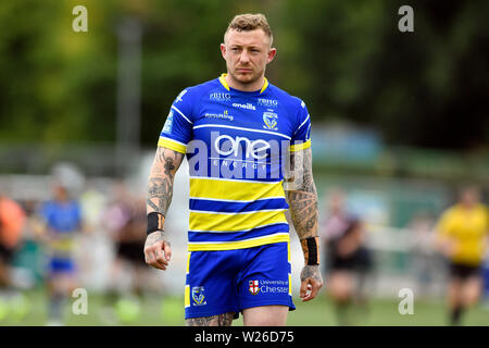 Terrain de sport, Trailfinders West Ealing, London, UK . 6 juillet 2019, Terrain de sport, Trailfinders West Ealing, Londres, Angleterre ; Super League Rugby, London Broncos contre Warrington Wolves ; Josh Charnley de Warrington Wolves : Action Crédit Plus Sport Images/Alamy Live News Banque D'Images