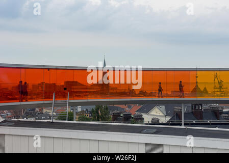 Le panorama de l'arc-musée d'art ARoS Aarhus au Danemark sur Banque D'Images