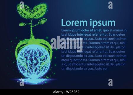 Globe et arbre pour économiser de l'environnement Conservation de la nature, l'écologie concept. Résumé poly faible, wireframe vector illustration Illustration de Vecteur