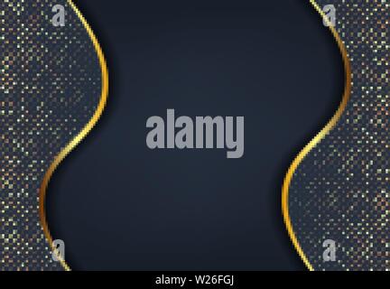 Résumé Contexte L'onde bleu foncé Illustration de Vecteur