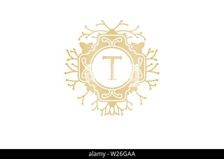 Lettre T Premier Logo pour boutique de luxe, Mariage, élément, Vector Illustration Illustration de Vecteur
