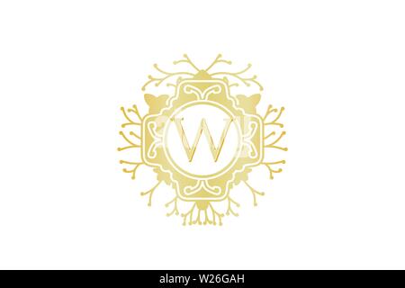 Lettre W Logo Initial pour Mariage, Boutique, élément de luxe, Vector Illustration Illustration de Vecteur