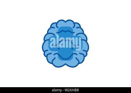 Dessins de logos Inspiration du cerveau isolé sur fond blanc Illustration de Vecteur