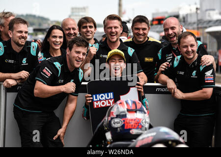 6 juillet 2019, Sachsenring Motorsport racing circuit, Hohenstein-Ernstthal, Chemnitz, Saxe, Allemagne ; de MotoGP Allemagne séance de qualification ; Ayumi Sasaki (Petronas Sprinta Racing) 1e place en qualifications pour Moto3 : Action Crédit Plus Sport Images/Alamy Live News Banque D'Images