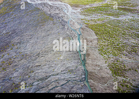 L'écoulement glaciaire, Denali National Park, Alaska, USA Banque D'Images