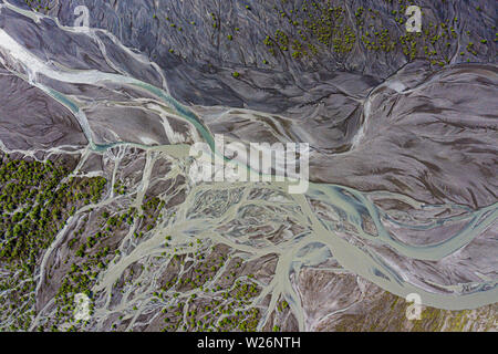 L'écoulement glaciaire, Denali National Park, Alaska, USA Banque D'Images