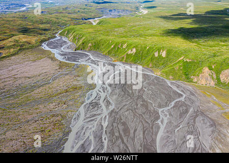 L'écoulement glaciaire, Denali National Park, Alaska, USA Banque D'Images