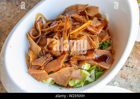 Fattoush, salade, Tyr, Liban Banque D'Images