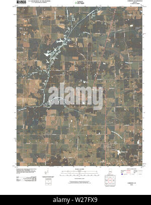 Carte TOPO USGS Indiana EN Chrisney 20100512 Restauration TM Banque D'Images