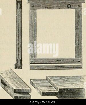 Image d'archive à partir de la page 279 de Das Buch von der biene. Das Buch von der biene dasbuchvonderbie witzg Année : 1898 100 264 35tenenit)o|nungen. gtg. 102. iJfnfter einjelnen j'eilen. 6 mm Tief p fatgen bamit, fie auf bie 3 ragleiflen:paffen, anficht admisinstallat bie Seiten bei ig. 100 geigt. S)ie =8 enfter roeldie SlBgrenjung, pr ber beiben bienen diäüxm geftigeit, muffen ber nötigen raegen äufommengefcf)li|t werben, gig. 102. Mae Wan bie 9f ?at)men 4 cm 1,5 cm breit unb biet. 5)er für ben 40,2 cm ]ol)en 33rutraum ftimmte «9f ?ot)hommes barf nur 37,4 cm üe ert)atten, ba oben ein tah öon ber öf $)e ber Sfut Banque D'Images