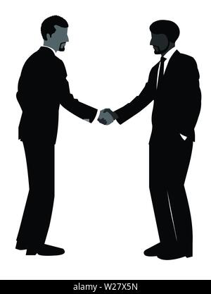 Poignée de main entre deux hommes d'affaires Illustration de Vecteur