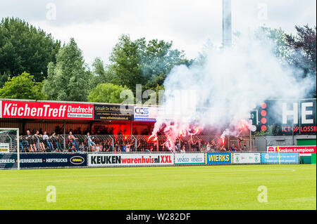 6 juillet 2019 Dordrecht, Pays-Bas match pré-saison de football FC Dordrecht v Feyenoord Feyenoord Rotterdam partisans Banque D'Images