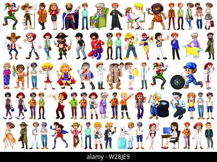 Grand ensemble de personnes différentes illustration Illustration de Vecteur