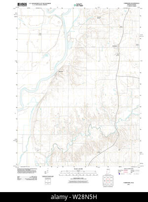 Carte TOPO USGS Indiana dans Fairbanks 20111012 Restauration TM Banque D'Images