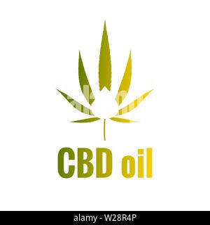 Avec logo et texte de la feuille de chanvre l'huile de la CDB Illustration de Vecteur