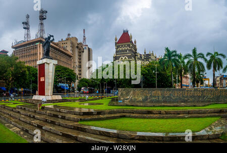 Mumbai, Inde - le 30 juin 2019, Mumbai : paysage urbain. Hutatma Chowk (Martyr's Square), célèbre attraction de sud de Mumbai a visité par de nombreux touristes Banque D'Images