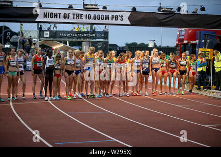 Londres, Royaume-Uni. Le 06 juillet, 2019. Début de la Coupe européenne de 10 000m d'athlétisme 2019, à la colline du Parlement, piste d'athlétisme à Highgate, Londres le samedi 6 juillet 2019. veuillez noter un usage éditorial uniquement. Photos par Tom Smeeth/Andrew Orchard la photographie de sport./Alamy Live News Crédit : Andrew Orchard la photographie de sport/Alamy Live News Banque D'Images