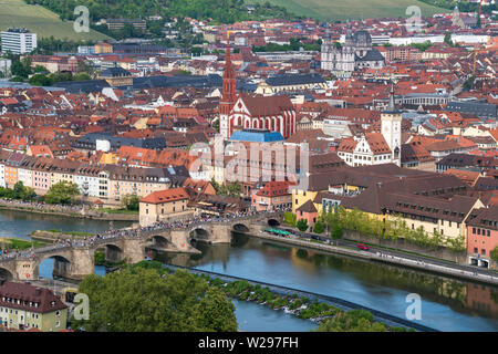 Stadtansicht von der Festung Marienberg Würzburg Würzburg gesehen, Unterfranken, Bayern, Deutschland | Würzburg ville vue vue de la forteresse Ma Banque D'Images