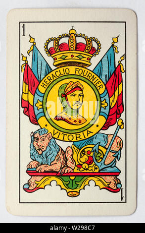 Heraclio Fournier Espagnol Vintage Playing Card No 55 Banque D'Images